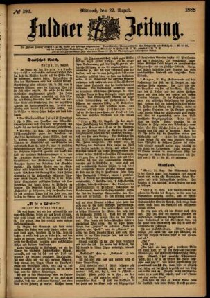 Ausgabe vom Mittwoch, den 22. August 1888.
