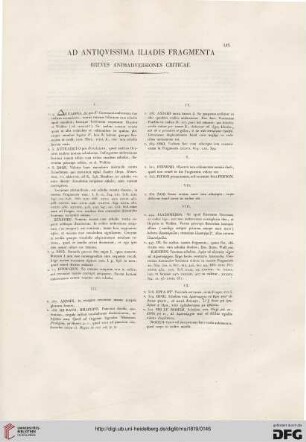 Ad antiquissima Iliadies fragmenta: Breves animadversiones criticae