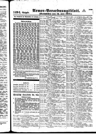1494.Ausgabe. Montag, 11. Juni 1917