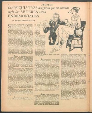 Los psiquiatras aseguran que en nuestro siglo las mujeres están endemoniadas