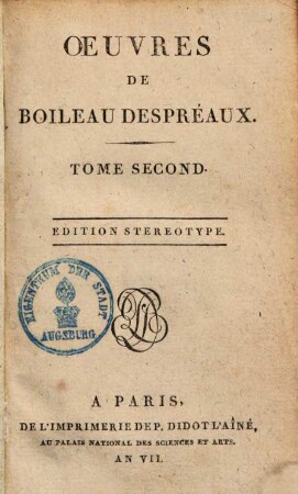 Oeuvres de Boileau Despréaux, 2