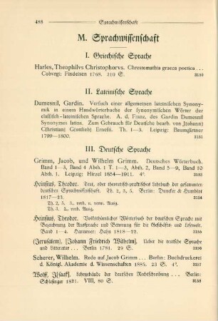 M. Sprachwissenschaft