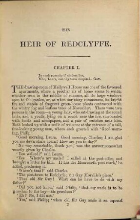 The heir of Redclyffe