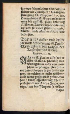 Das erste/ ander und dritte jar nach der bekerung S. Pauli ...