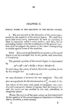 Chapter II. Special Forms of the Equation of the Second Degree.