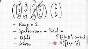 04A.1 Rang, Spaltenraum, Defekt, Kern einer Matrix, lineares Gleichungssystem