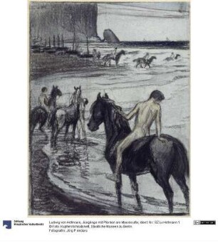 Jünglinge mit Pferden am Meeresufer