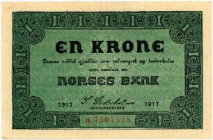 Geldschein, 1 Krone, 1917