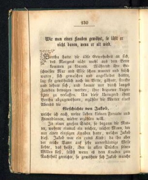 Wie man einen Knaben gewöhnt, so läßt er nicht davon, wenn er alt ist