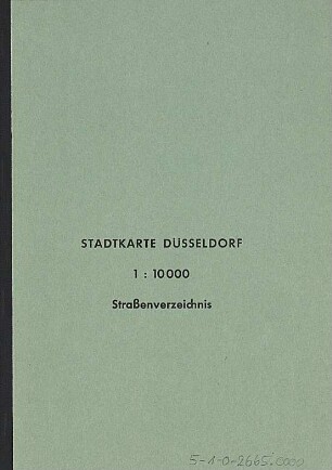 Straßenverzeichnis zur Stadtkarte Düsseldorf