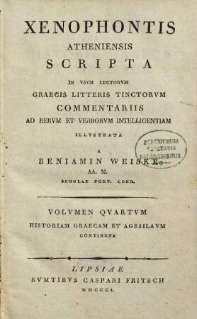 Xenophontis Atheniensis Historia Graeca Et Agesilaus