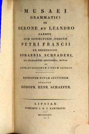De Herone et Leandro carmen