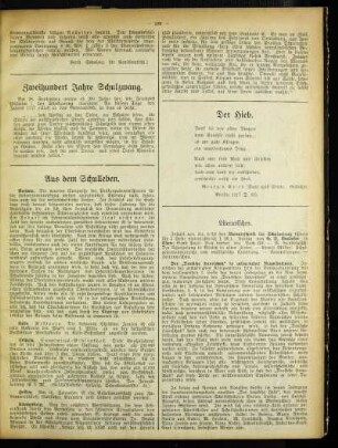 Aus dem Schulleben