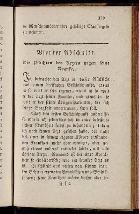 Vierter Abschnitt. Die Pflichten des Arztes gegen seine Kranke.