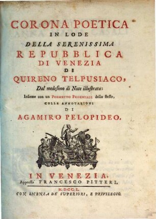 Corona Poetica In Lode Della Repubblica Di Venezia