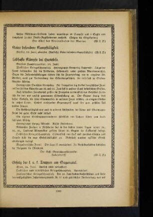 Lebhafte Kämpfe bei Hurtebise.