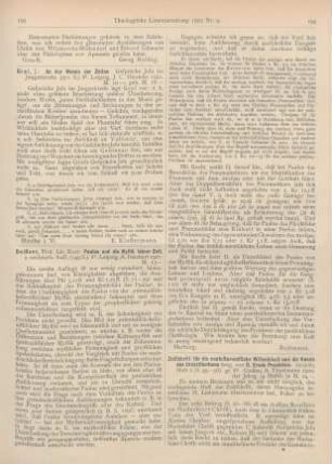 194-196 [Rezension] Preuschen, Erwin (Hrsg.), Zeitschrift für die neutestamentliche Wissenschaft und die Kunde des Urchristentums. 1919/20, Heft 2
