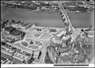 Dresden, Theaterplatz, Luftbild