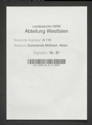 Pachtregister der Kommende Welheim.