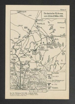 Skizze v. Die deutsche 10. Armee vom 23. bis 27. März 1915.