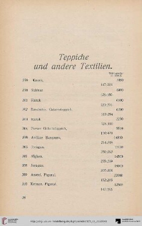 Teppiche und andere Textilien (Nr. 299-320)