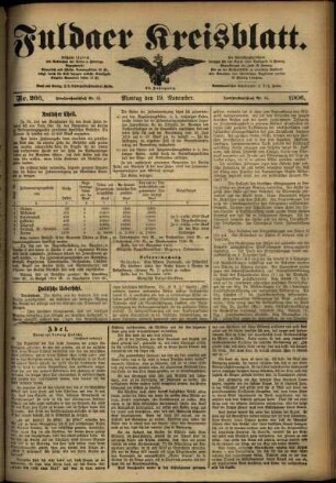 Ausgabe vom Montag, den 19. November 1906.