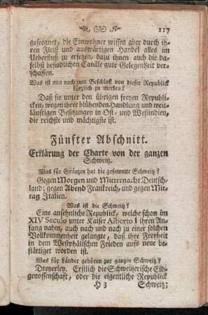 Fünfter Abschnitt. Erklärung der Charte von der ganzen Schweitz.