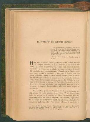 El "Fausto" de Augusto Bunge
