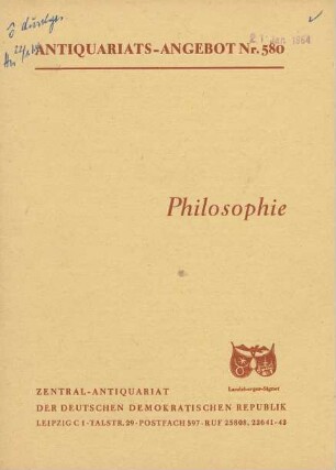 Nr. 580: Philosophie