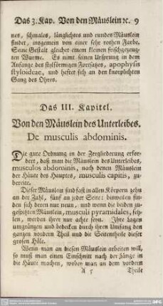 Das III. Kapitel. Von den Mäuslein des Unterleibes. De musculis abdominis