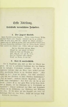 Erste Abteilung. Lesestücke vermischten Inhaltes