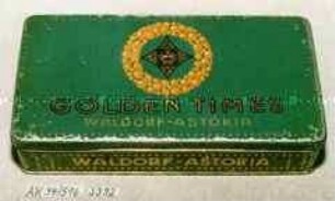 Blechdose für 50 Stück Zigaretten "GOLDEN TIMES WALDORF-ASTORIA"