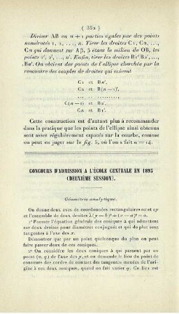 Concours d'admission a l'École Centrale en 1893 (deuxième session).
