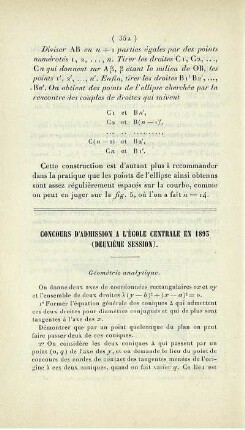 Concours d'admission a l'École Centrale en 1893 (deuxième session).