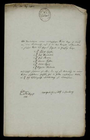 Bl. 22-23: Anregung zur Gründung eines Familienrates (Ansetzungssachtitel von Bearbeiter/in), Göttingen, 23.8.1812