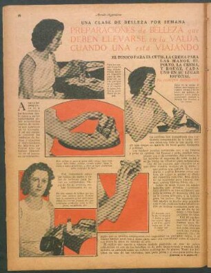 Preparaciones de belleza que deben llevarse en la valija cuando una está viajando : Una clase de belleza por semana