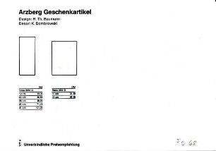 Produktblatt "Arzberg Geschenkartikel / Vasen / Formen: 3053 C, 3054 D" mit Dekor "Blütenzauber"