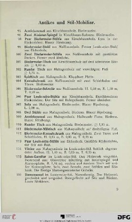 Antikes und Stil-Mobiliar (Nr. 95-186)