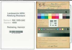 Entnazifizierung Heinrich Reimering , geb. 05.06.1901 ()