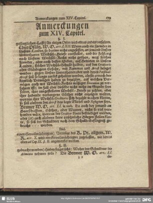 Anmerckungen zum XIV. Capitel