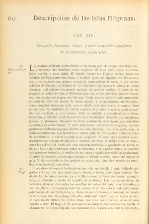 Cap. XIV. Del gesto, facciones, trages, y otras costumbres antiguas de los naturales destas islas