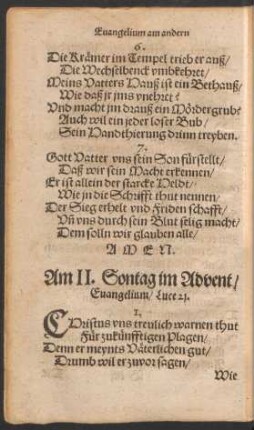 Am II. Sontag im Advent ...