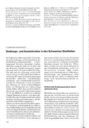 Siedlungs- und Sozialstruktur in den Schweriner Stadtteilen