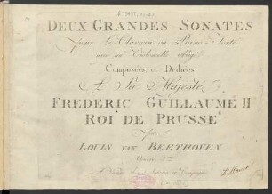 Deux Grandes Sonates pour le Clavecin ou Piano-Forte avec un Violoncelle obligé Oeuvre 5me