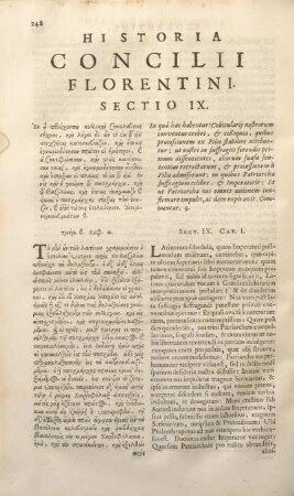 Historia Concilii Florentini Sectio IX.