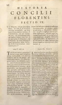 Historia Concilii Florentini Sectio IX.