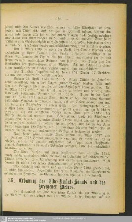 36. Erbauung des Elbe-Umflut-Kanals und des Pretziener Wehres