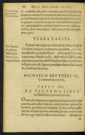 Caput XXI. De Sacerdotibus militaribus Germanorum.