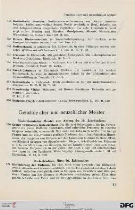 Gemälde alter und neuzeitlicher Meister (Nr. 370-431)
