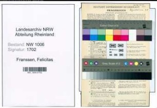 Entnazifizierung Felicitas Franssen , geb. 11.03.1901 ()